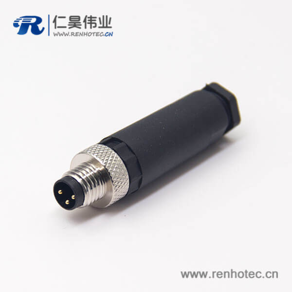 m8传感器接头锁接直式公头3pin焊线式 m8传感器接头锁接直式公头3pin焊线式