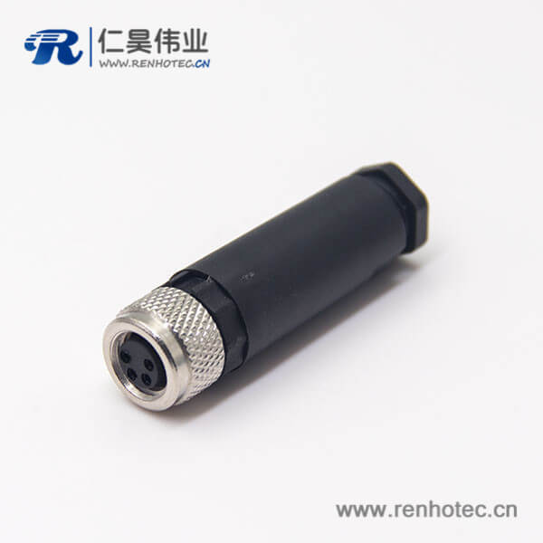 m8 4芯直式母头全塑胶航空插头传感器接线 m8 4芯直式母头全塑胶航空插头传感器接线