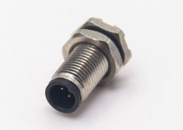 m5传感器接头3pin防水公头前锁板焊线式航空插座防水