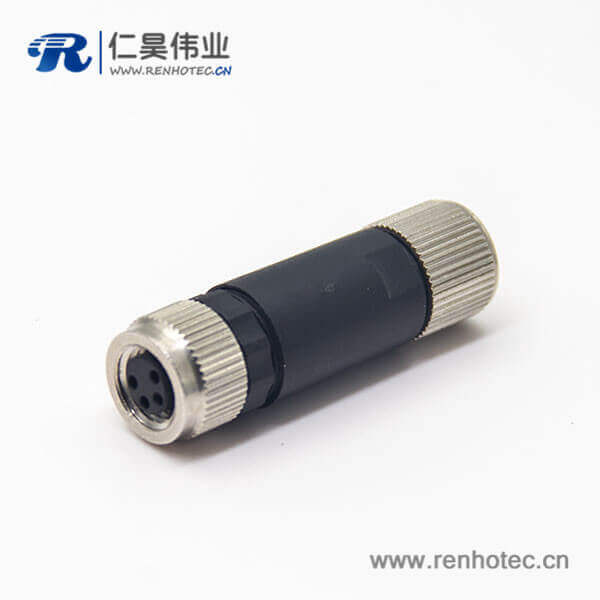标准m8航空头4芯组装式锁接带屏蔽直式母头 标准m8航空头4芯组装式锁接带屏蔽直式母头