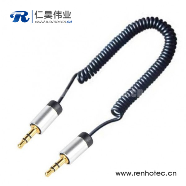 3.5MM伸缩音频线 车用AUX可伸缩弹簧式MP3音频线30CM 3.5MM伸缩音频线 车用AUX可伸缩弹簧式MP3音频线30CM