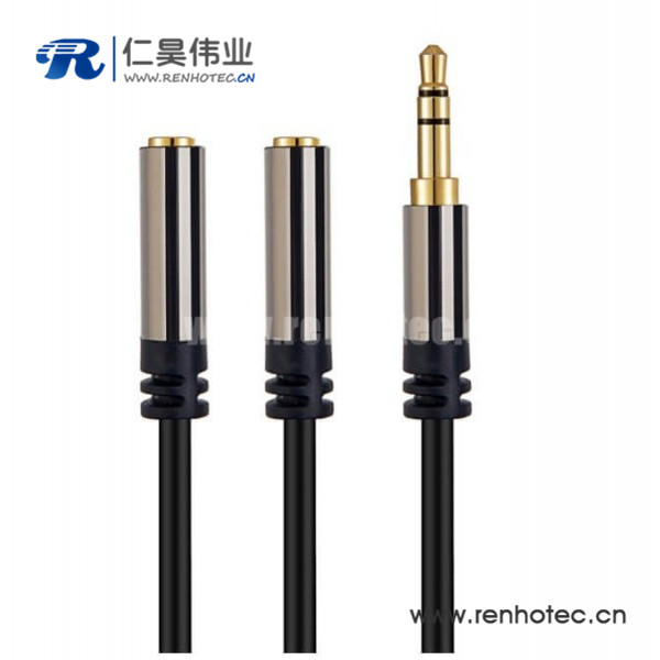 3.5mm mp3音频线功放机线一分二公对母音频线20CM 3.5mm mp3音频线功放机线一分二公对母音频线20CM