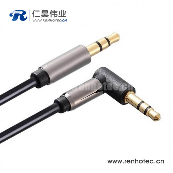 90度3.5mm线材车载AUX音频线 3.5mm弯头音频线 90度3.5mm线材车载AUX音频线 3.5mm弯头音频线