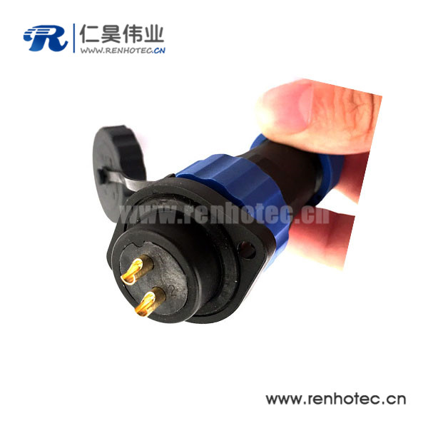 SP21 2孔法兰插座 2芯圆形航空插头