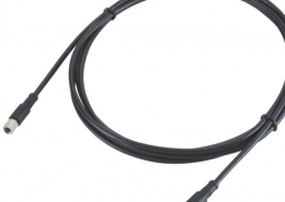 M5注塑线材防水M5 4芯母头转4芯公头延展线1米26AWG