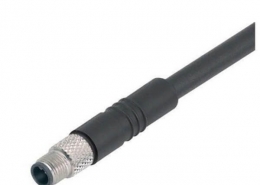 M5 3芯公插头注塑防水式航空插头接1米美标26AWG线