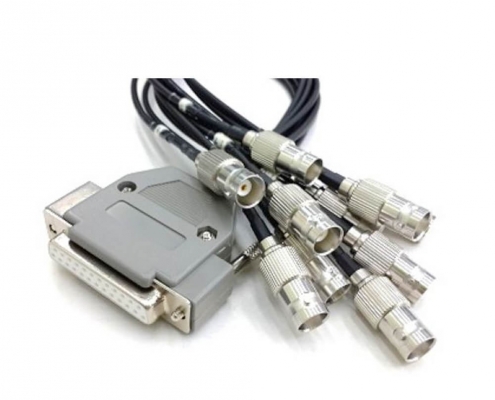 D-Sub接口25芯公头1转8 BNC母头直式采集卡尾线