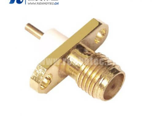 sma同轴阿联酋vs丹麦亚盘接头视频2孔法兰直式母头面板安装