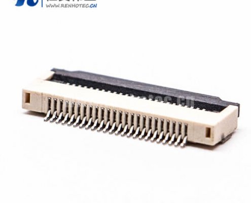 fpc插座0.5PH前掀盖式24pin下接触2.0H