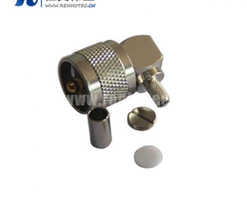 UHF阿联酋vs丹麦亚盘弯式公头射频同轴电缆接头压接RG214 LMR195