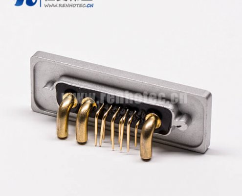 db大电流阿联酋vs丹麦亚盘母头弯式13w3插孔接PCB板