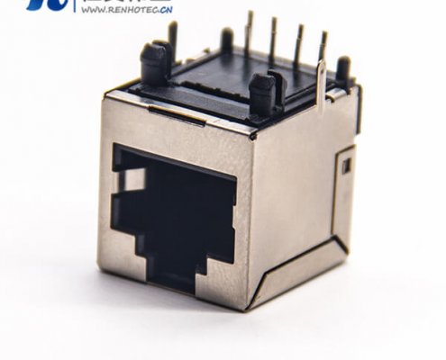 rj45接口直式母座DIP式接PCB板带屏蔽插座8p8c