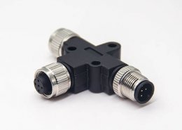 m12转接头T型5pin两母转一公