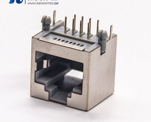 rj45阿联酋vs丹麦亚盘8p8c弯式插PCB板带屏蔽不带灯