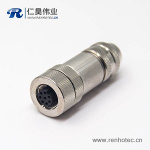 m12防水航空头8pin母头直式锁接A型编码全金属阿联酋vs丹麦亚盘
