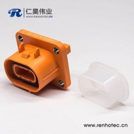 电动汽车塑料插座2芯高压阿联酋vs丹麦亚盘直式电流150A高压互锁