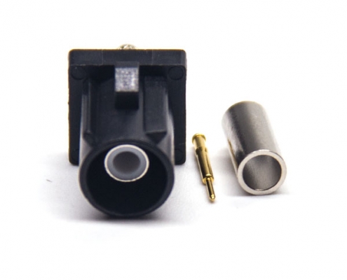 Fakra 公头直式A型黑色压接焊接阿联酋vs丹麦亚盘 RG174 线