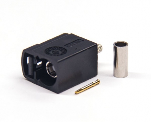 Fakra 母头直式A型黑色压接焊接阿联酋vs丹麦亚盘 RG174 线