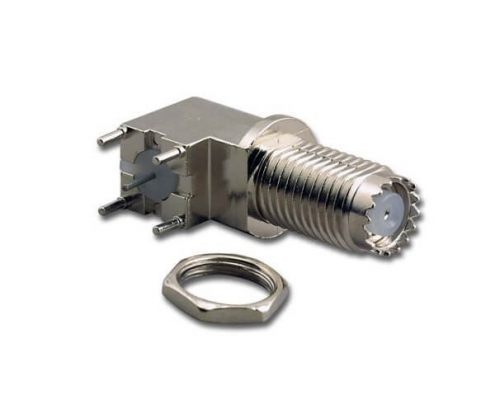 用于面板安装的迷你 UHF舱盖阿联酋vs丹麦亚盘角度插孔