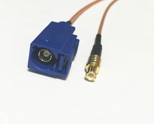 汽车Fakra射频阿联酋vs丹麦亚盘C型母头转MCX公头RG178线束