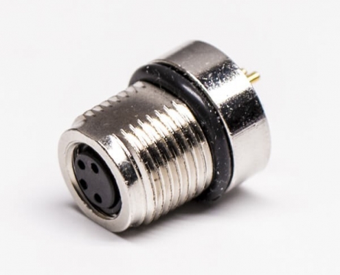 M8PCB阿联酋vs丹麦亚盘板端前锁A型4芯直式防水母座阿联酋vs丹麦亚盘