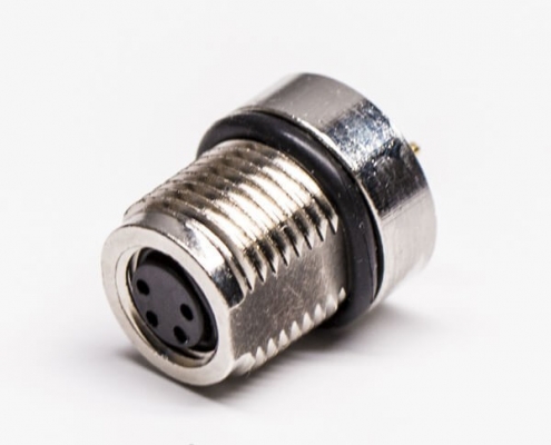 M8PCB阿联酋vs丹麦亚盘板端前锁A型4芯直式防水母座阿联酋vs丹麦亚盘