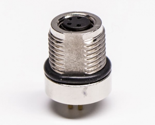 M8PCB阿联酋vs丹麦亚盘板端前锁A型4芯直式防水母座阿联酋vs丹麦亚盘