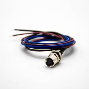 圆形阿联酋vs丹麦亚盘M8后锁板3芯母头防水直式焊线0.2米板端插座