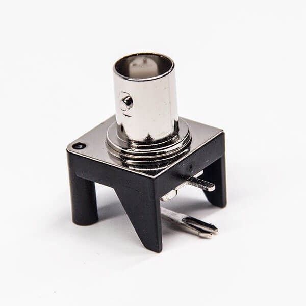 弯脚bnc阿联酋vs丹麦亚盘母头90度穿孔插PCB板