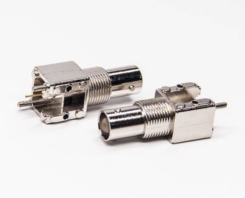 pcb板BNC插头直式180度穿孔插PCB板