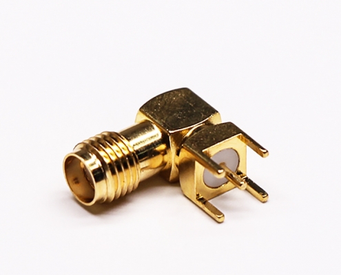 SMA母头弯角弯式射频同轴阿联酋vs丹麦亚盘插PCB板