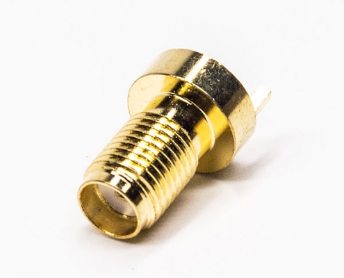 sma母头直式插镀金直式直式插板接PCB板