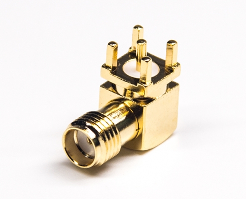 弯式母头sma阿联酋vs丹麦亚盘镀金穿孔接PCB板