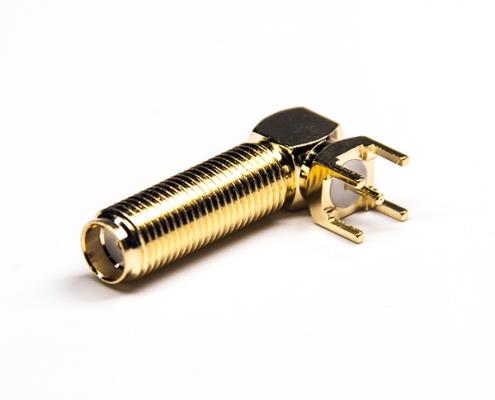 弯式接头sma加长螺纹母头插板面板安装插PCB板