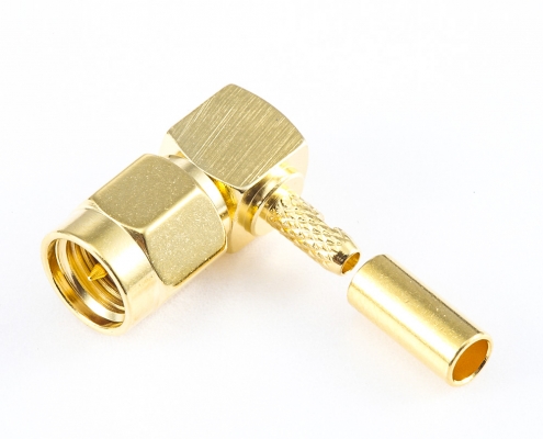 压接RG174 / RG316 / LMR100电缆SMA阿联酋vs丹麦亚盘公头弯式