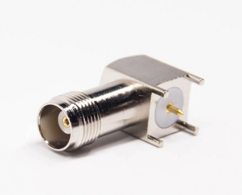 tnc型阿联酋vs丹麦亚盘弯式圆形5引脚穿墙式母头 PCB板端