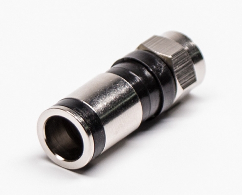 F头接头黑色公头直式同轴阿联酋vs丹麦亚盘压缩接RG6