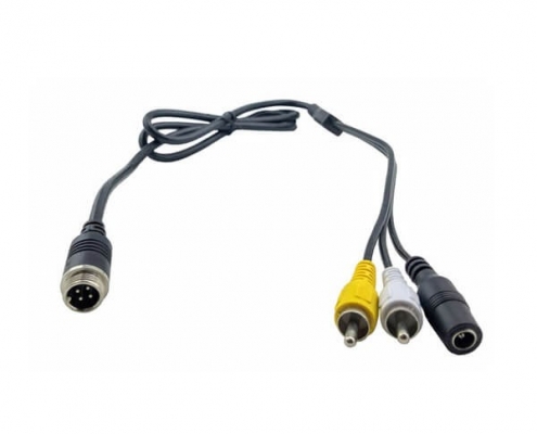 4芯公头航空器线缆转RCA公头DC母头转接头延长线1M