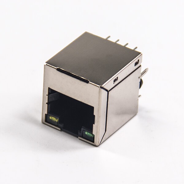 RJ45接插件8p8c带屏蔽单口带灯模块化阿联酋vs丹麦亚盘
