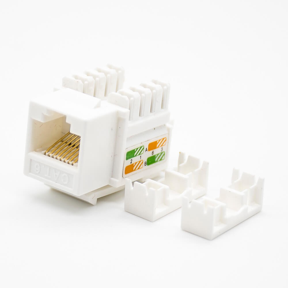 单口网络插座RJ45弯式模块六类非屏蔽面板安装网络接口