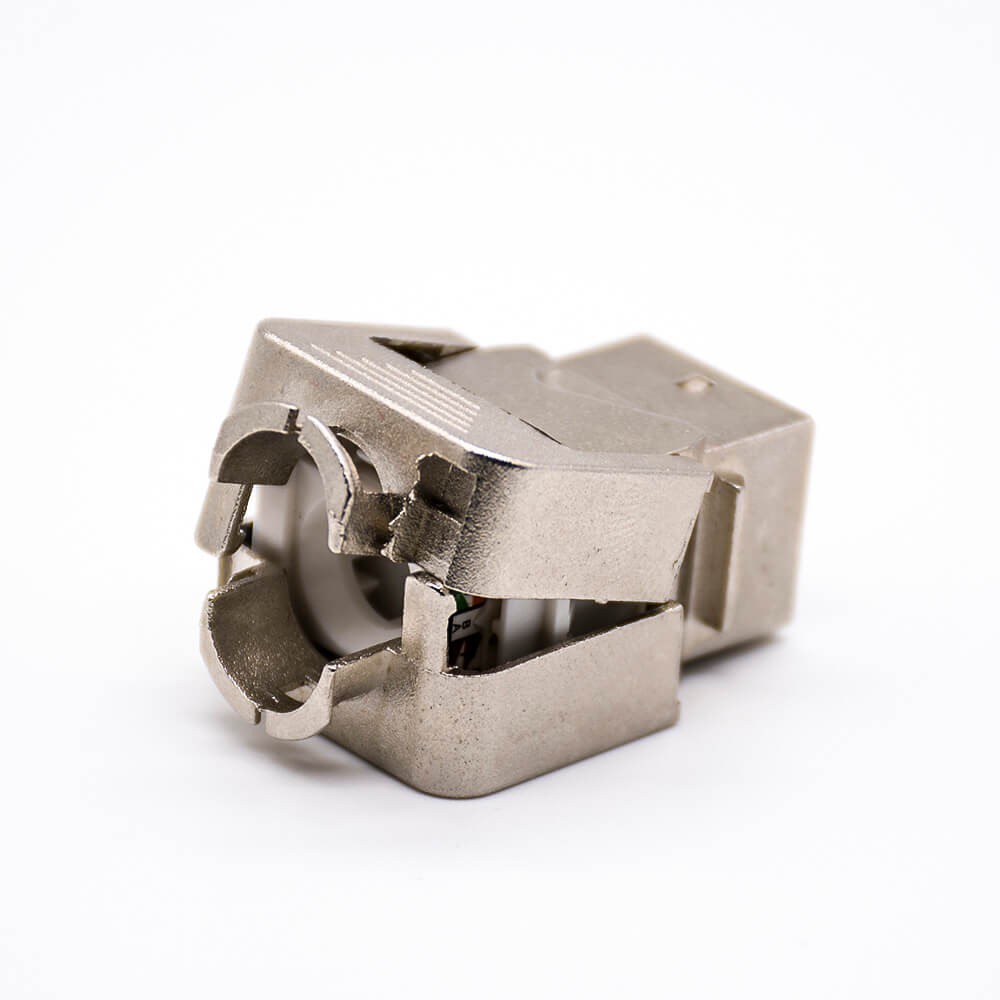 RJ45超六类网络接口带屏蔽180度直式单端口网络免打模块