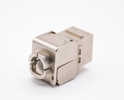 网线接口RJ45单端口直式插孔超六类带屏蔽8芯网络免打模块