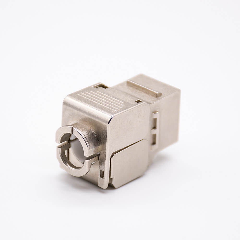 网线接口RJ45单端口直式插孔超六类带屏蔽8芯网络免打模块