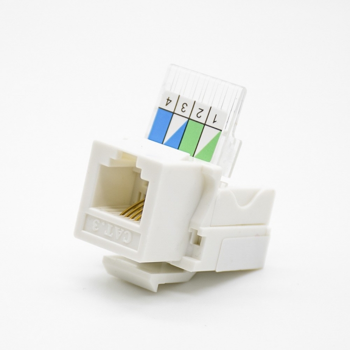 RJ11电话模块4芯CAT3非屏蔽90度梯形千斤顶免工具RJ11阿联酋vs丹麦亚盘
