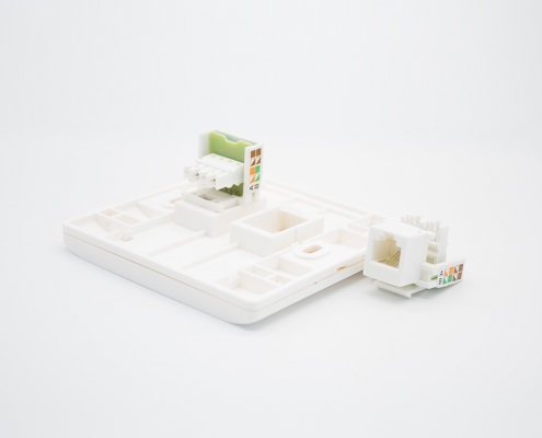 网络双口面板86型信息网络面板RJ11接口CAT3双端口