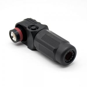 新能源高压防水大电流阿联酋vs丹麦亚盘公插头直角单芯12mm黑色350A塑料IP67