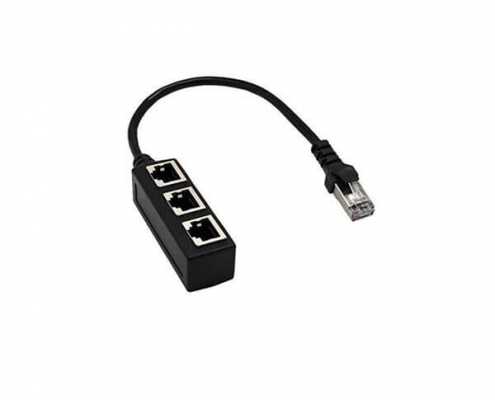 以太网络接口转接器RJ45分流适配器1公转3母Cat5/Cat620CM转接线