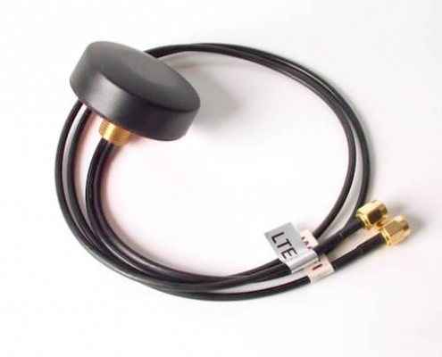 圆板型2G/3G/4GLTE组合天线接直式SMA公头黑色线规RG174线长3米