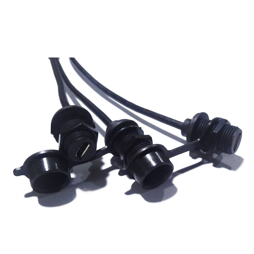 防水5芯MicroUSB母插座转公直头IP67两头注塑2022世界杯小组赛程表0.5米