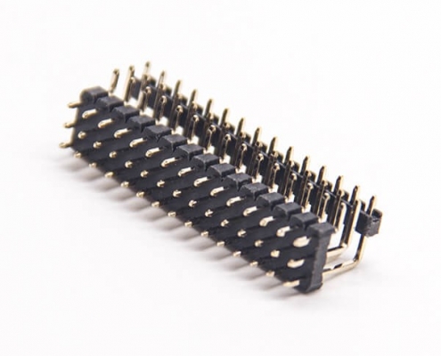 三排排针双塑弯式90度3x15Pin插针PCB板安装2.0间距